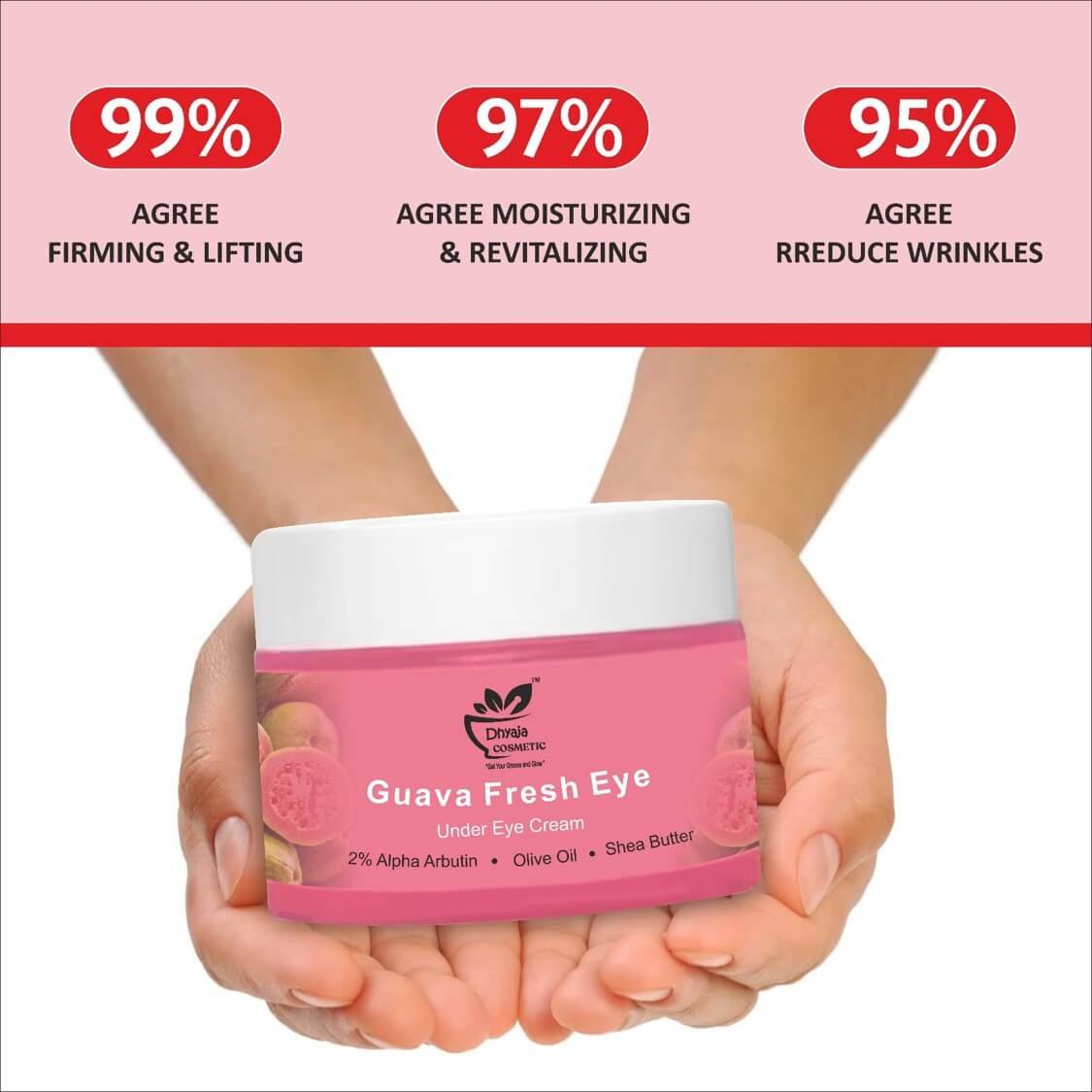 Guava Glow Night Brightening Under Eye Cream With Korean Extra Glowing Capsule for Dark Spots, Uneven Skin Tone, Removes Pigmentation, Removes Pimples