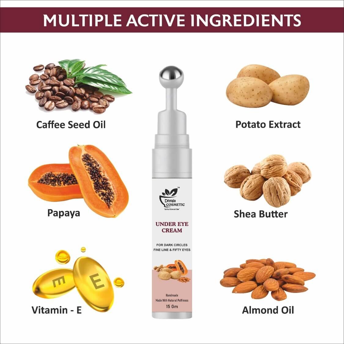 Puffiness Under Eye Roll On Enriched with Potato Extracts, Coffee Oil, & Vitamin E To Reduce Dark Circles, Puffiness & Wrinkles