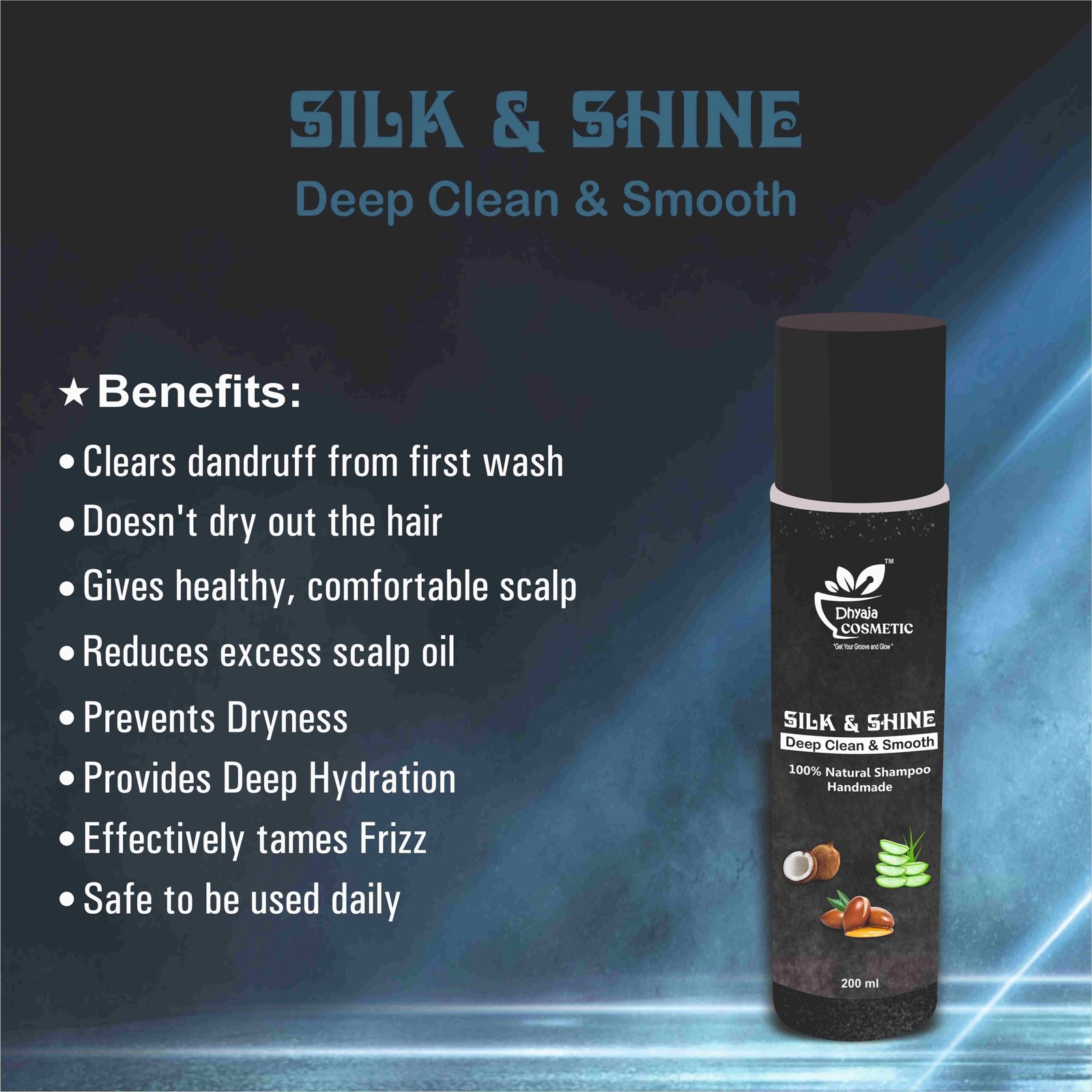 Natural Aloe Vera Shampoo Soft & Shiner Hair Daily Usages B Shilk Shine