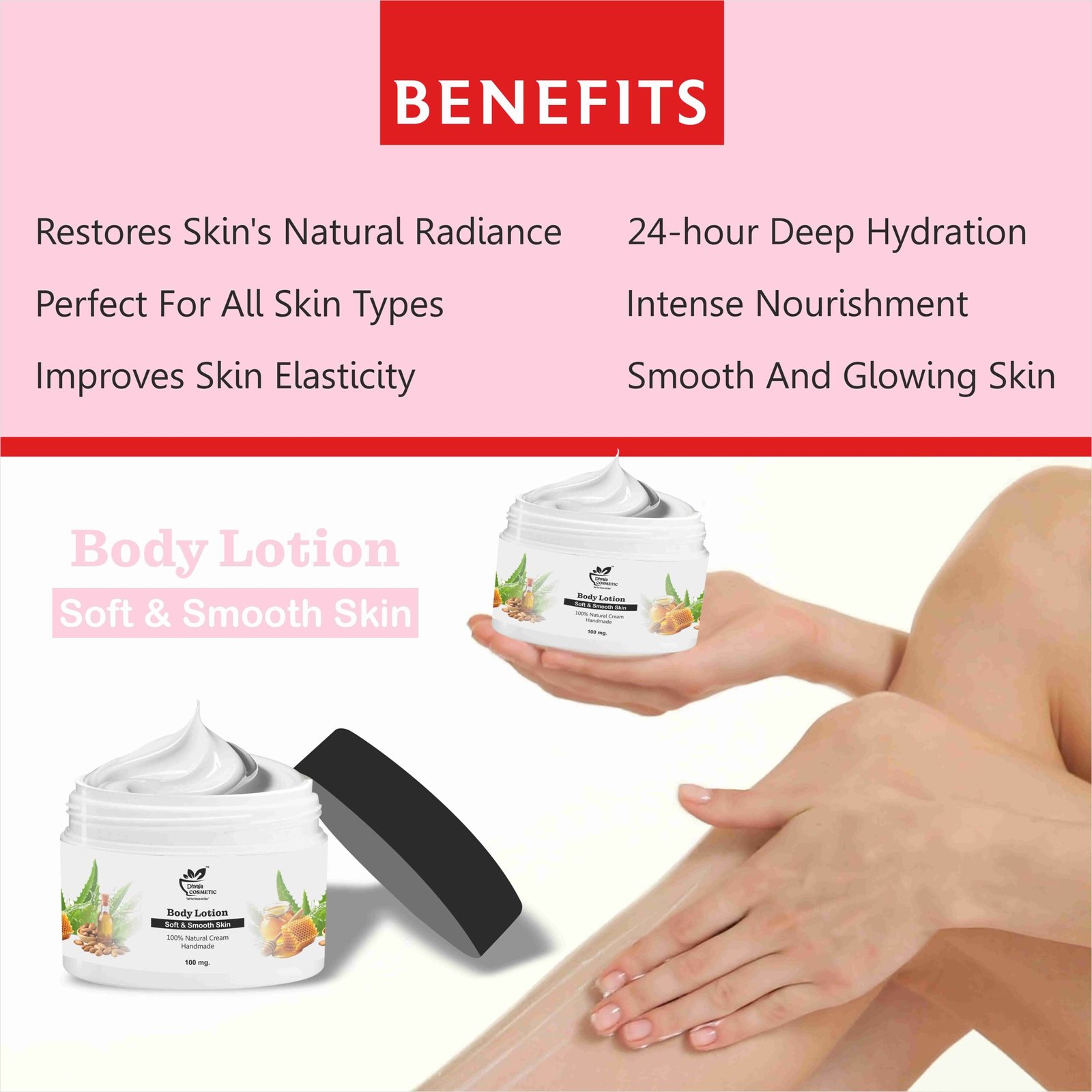 Honey Almonds Body Lotion for Nourishing and Long Lasting Moisture, Glowing Skin