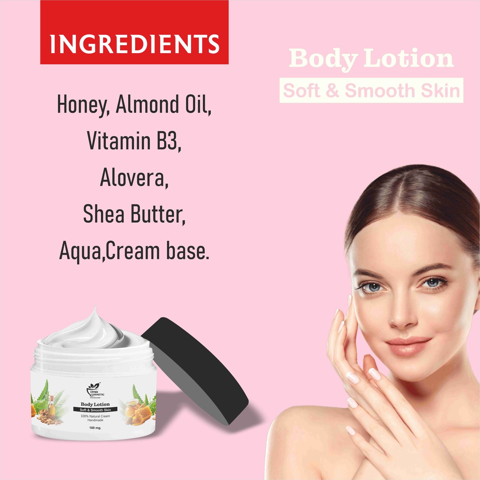 Honey Almonds Body Lotion for Nourishing and Long Lasting Moisture, Glowing Skin