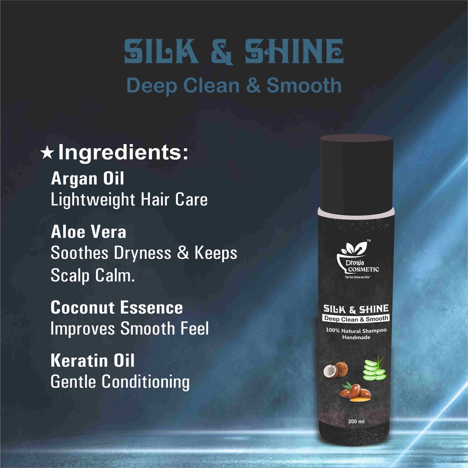 Natural Aloe Vera Shampoo Soft & Shiner Hair Daily Usages B Shilk Shine