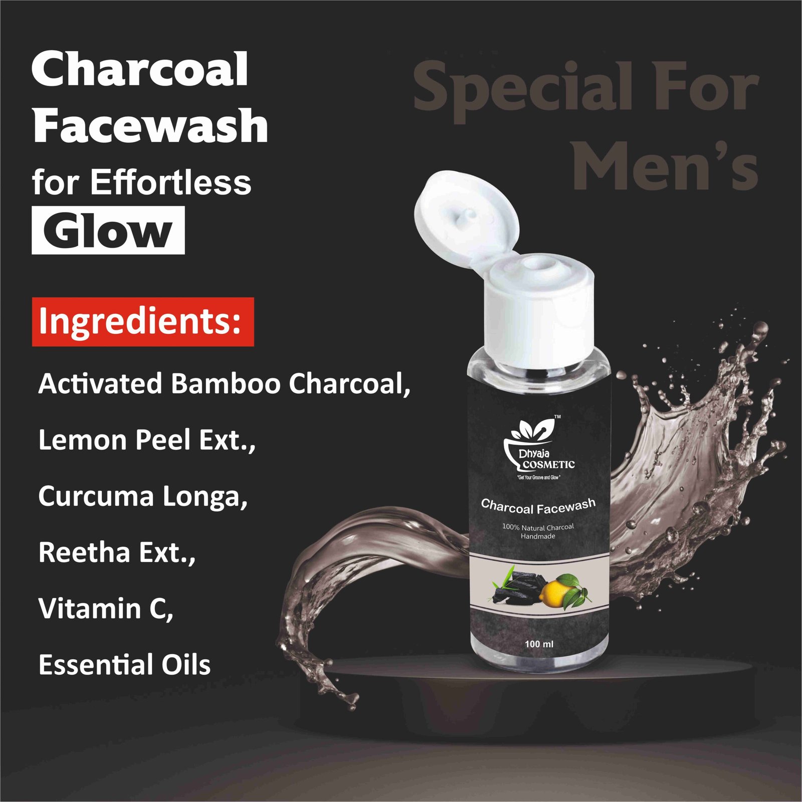 Charcoal Tan Removal Face Scrub for Glowing Skin Anti Acne, Blackhead Remover for Oily Skin For Man