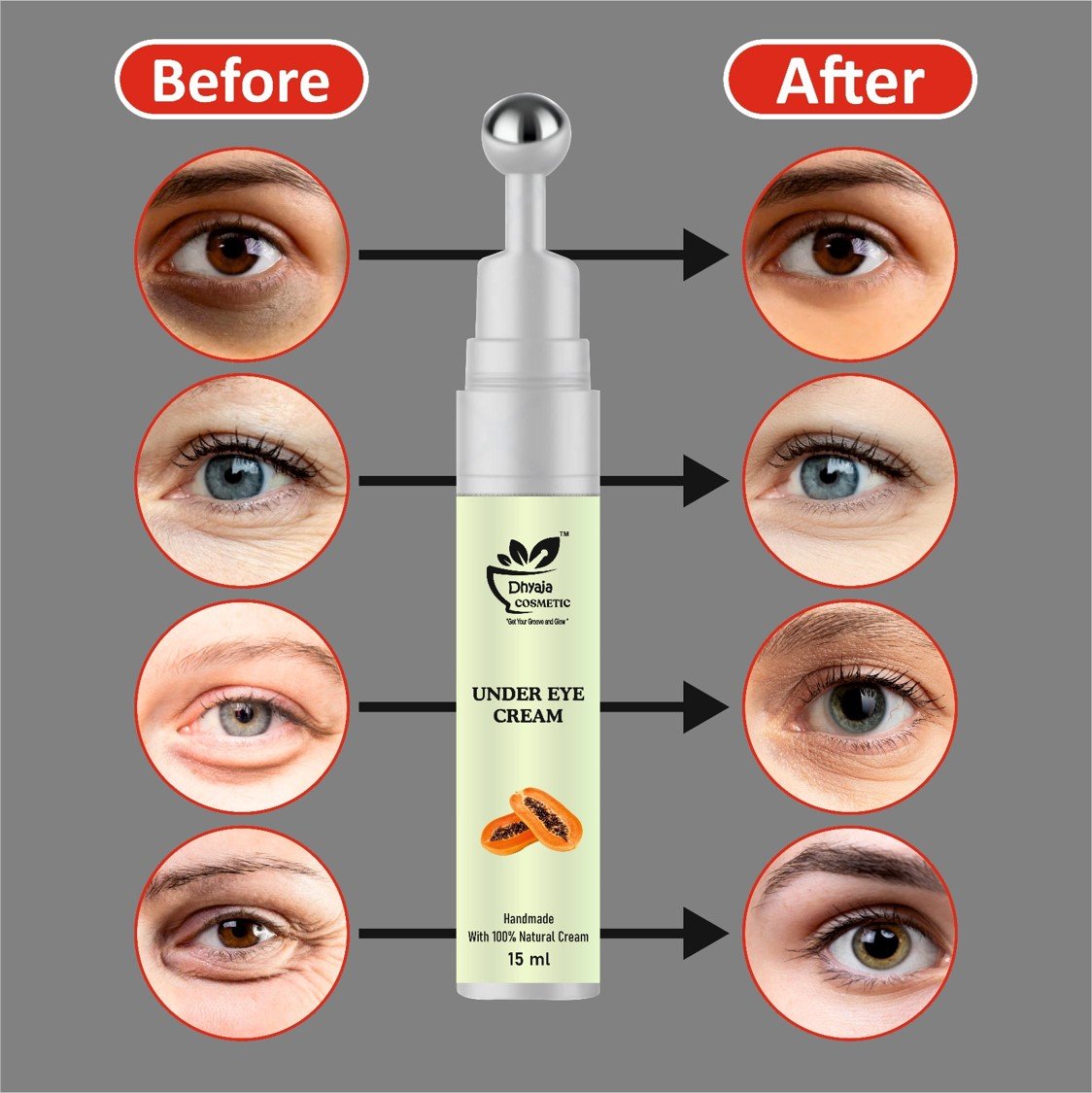 Papaya Under Eye Roll on Cream
