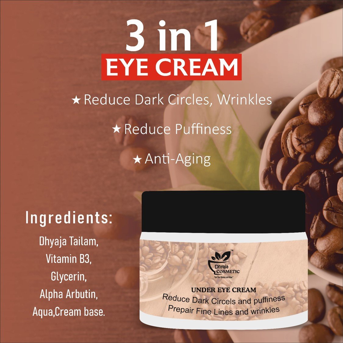Coffee Under Eye Cream for Girl, Men Women Face Cream for Fairness Best Cream Coffee Cream